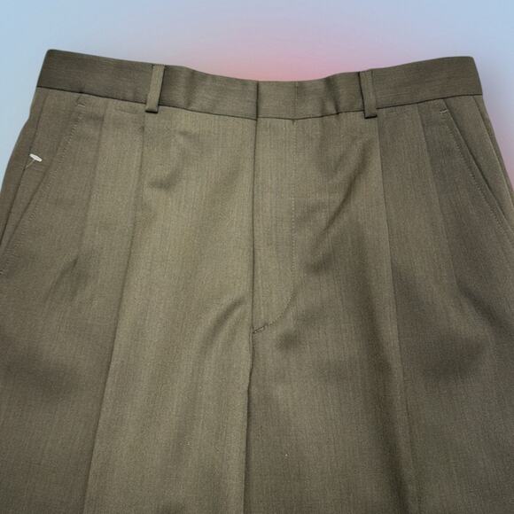 DAVID TAYLOR Men’s 32 x 32 Olive Green Dress Pant - Picture 1 of 3